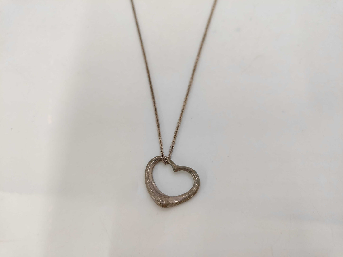 Tiffany & Co. SV925 Open Heart Silver Necklace