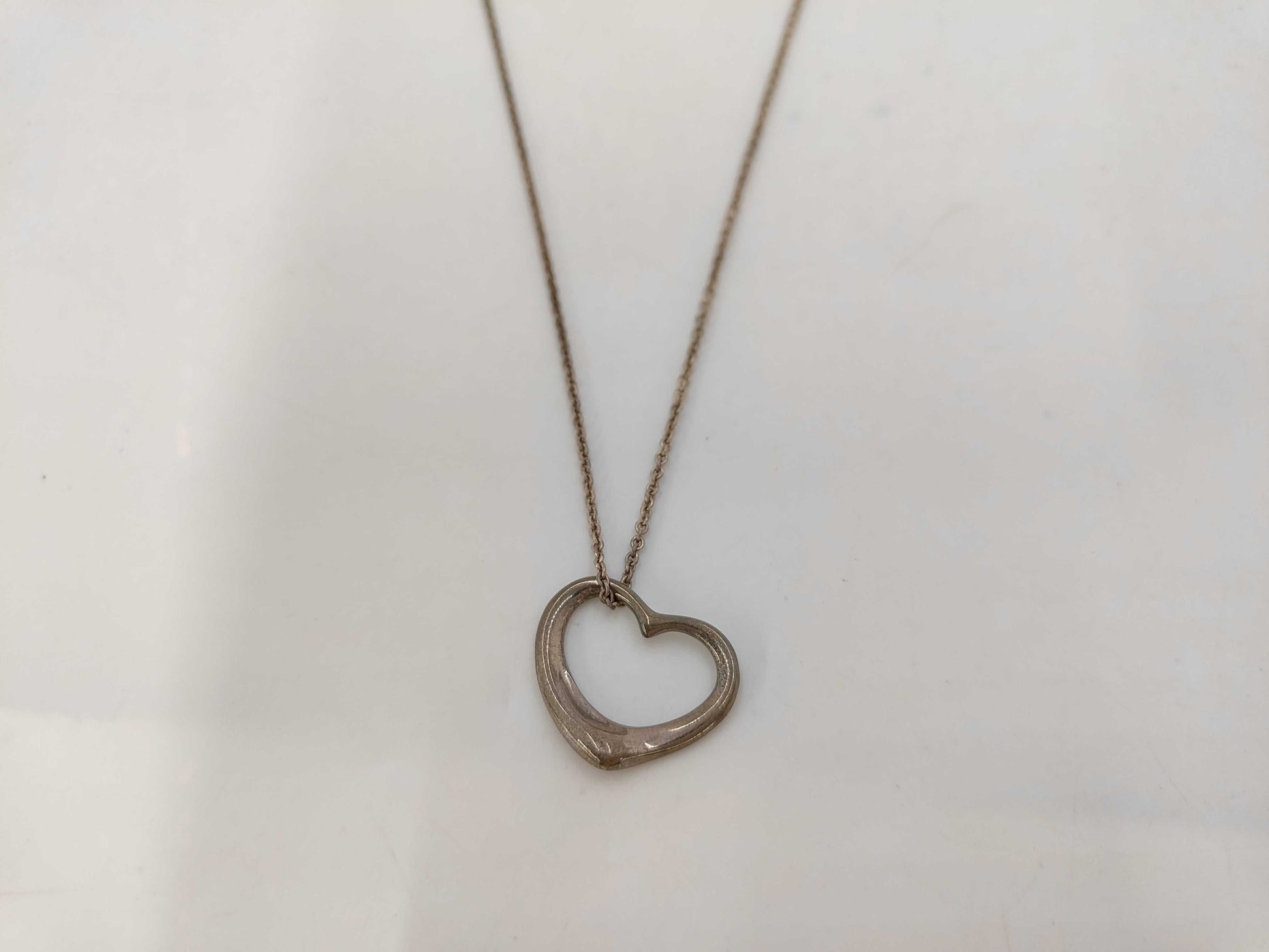 Tiffany & Co. SV925 Open Heart Silver Necklace