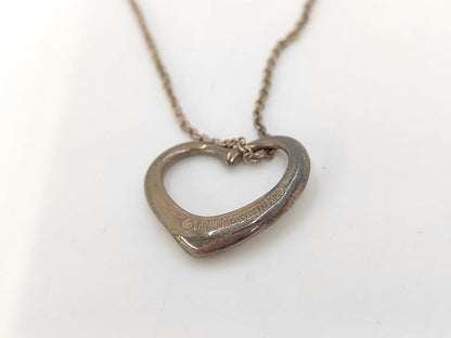 Tiffany & Co. SV925 Open Heart Silver Necklace
