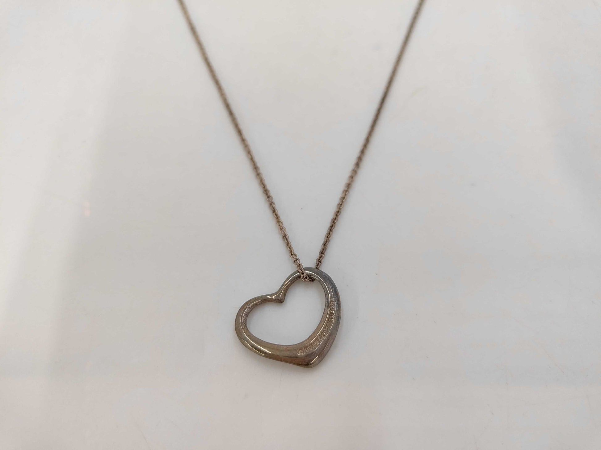 Tiffany & Co. SV925 Open Heart Silver Necklace