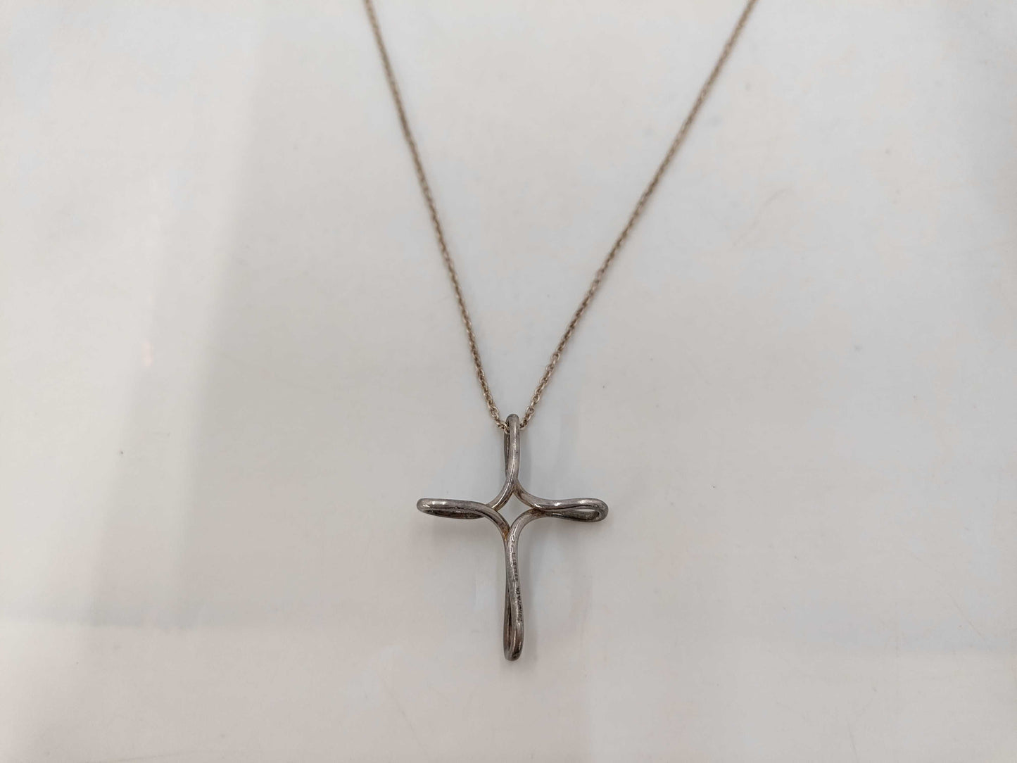 Tiffany & Co. SV925 Elsa Peretti Open Cross Necklace