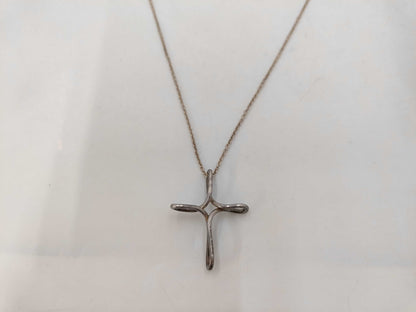 Tiffany & Co. SV925 Elsa Peretti Open Cross Necklace