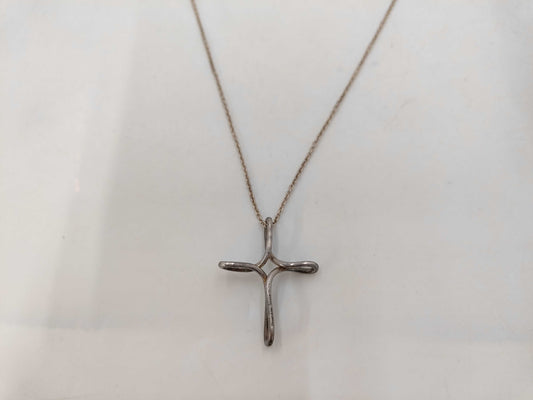 Tiffany & Co. SV925 Elsa Peretti Open Cross Necklace