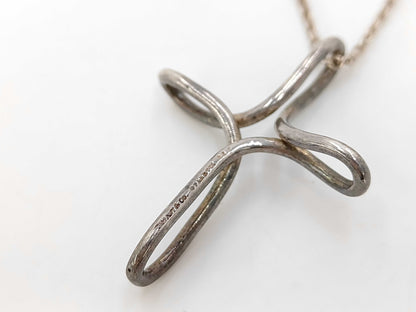 Tiffany & Co. SV925 Elsa Peretti Open Cross Necklace