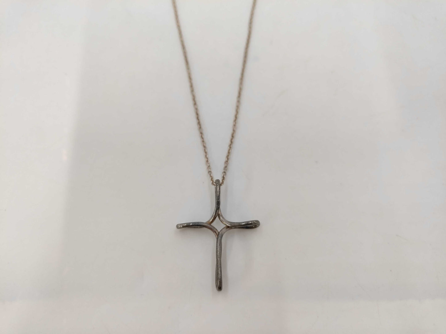 Tiffany & Co. SV925 Elsa Peretti Open Cross Necklace