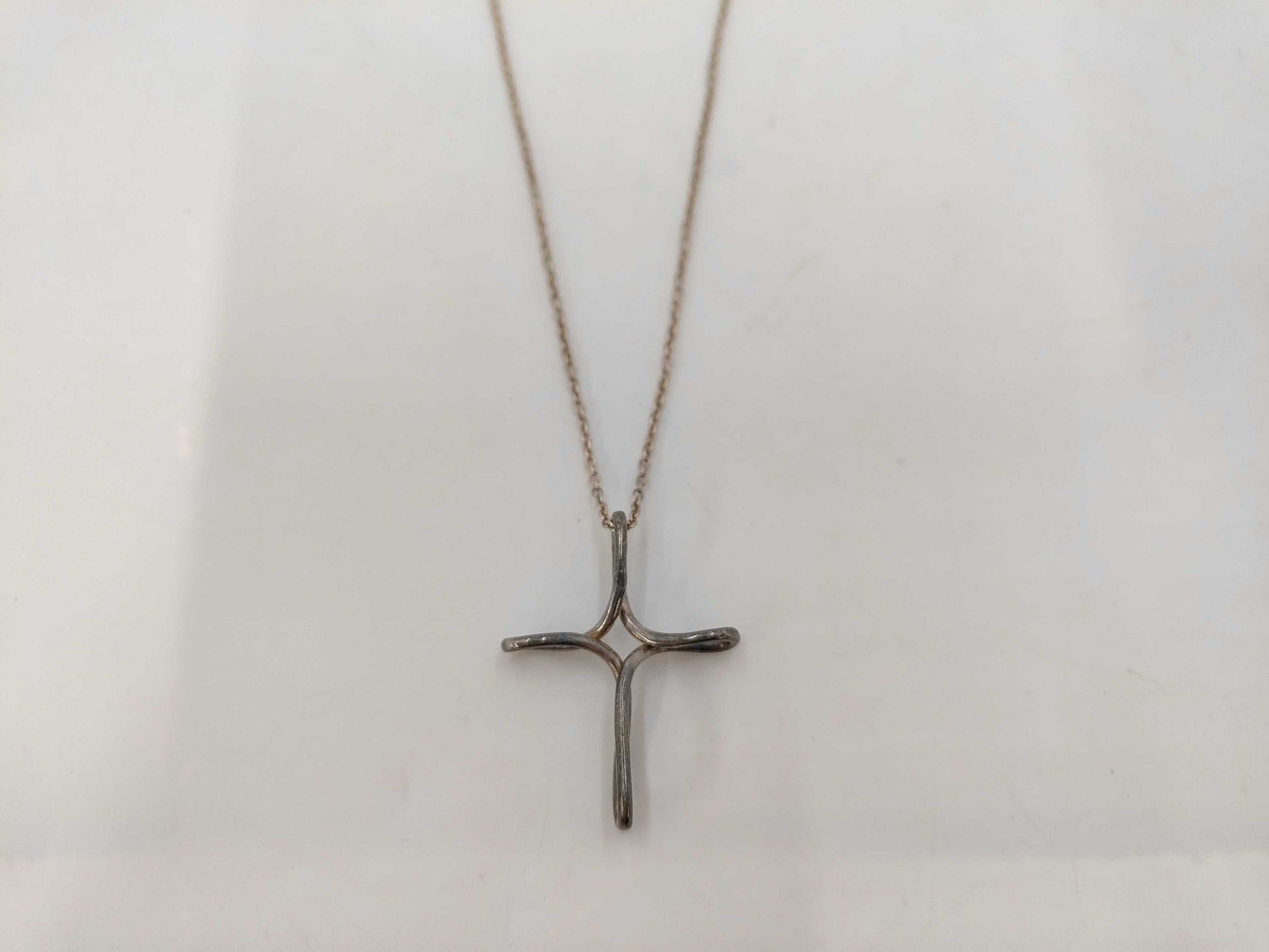 Tiffany & Co. SV925 Elsa Peretti Open Cross Necklace