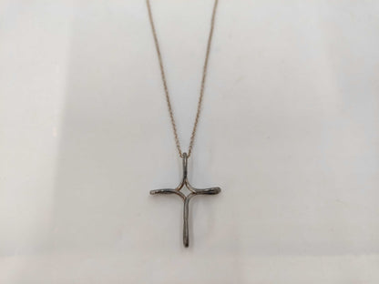 Tiffany & Co. SV925 Elsa Peretti Open Cross Necklace