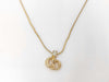 Dior GPCD logo rhinestone gold necklace