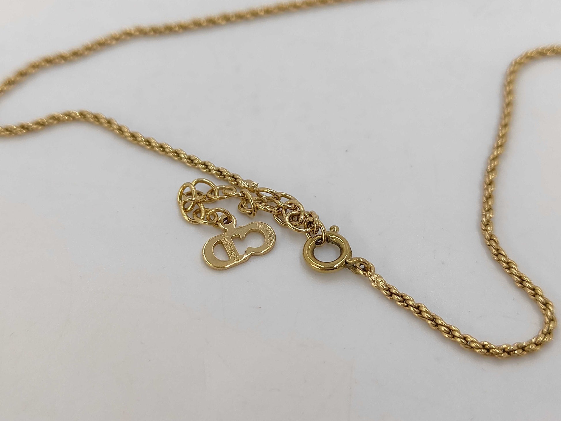 Dior GP CD logo round gold necklace