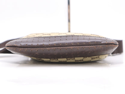 GUCCI 147671 Canvas x Leather GG Canvas Shoulder Bag Beige Brown Shoulder Bag