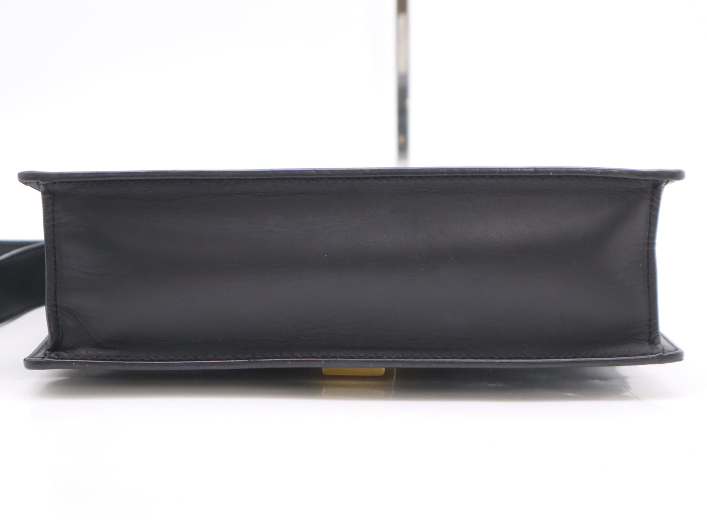 GUCCI 421882 Leather Sylvie Small Ribbon Sherry Line Shoulder Bag Black GD Hardware Shoulder Bag