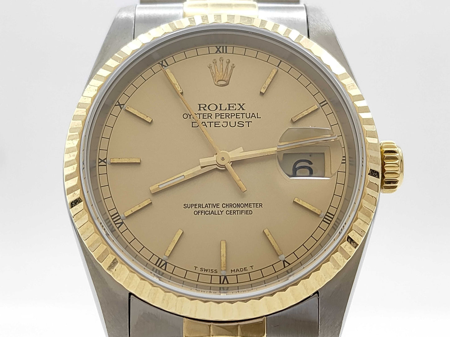 ROLEX 16233 T717446 Champagne Dial Jubilee Bracelet Men's Watch