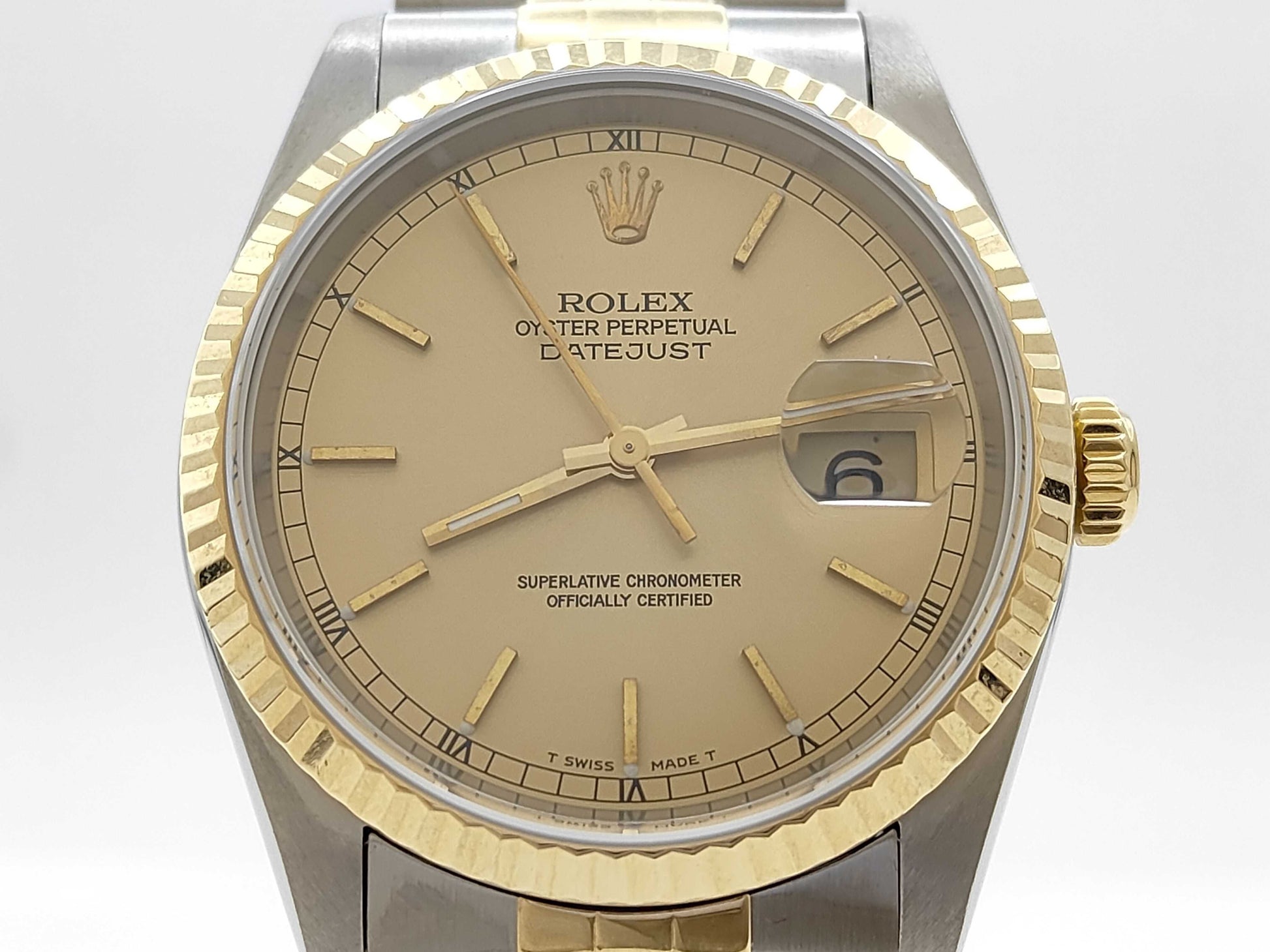 ROLEX 16233 T717446 Champagne Dial Jubilee Bracelet Men's Watch