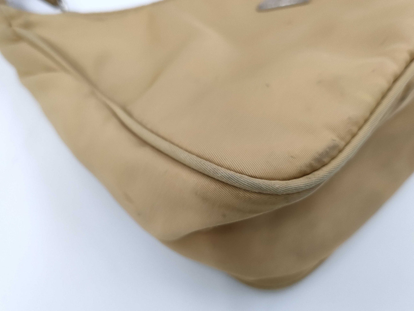 PRADA Mini Purse Triangle Logo Accessory Pouch Yellow Nylon Bag