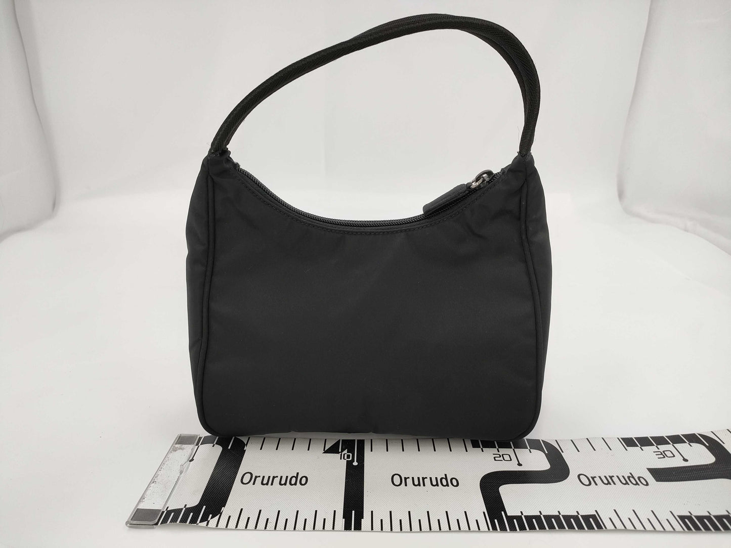 PRADA Mini Handbag Triangle Logo Accessory Pouch Black Nylon Bag