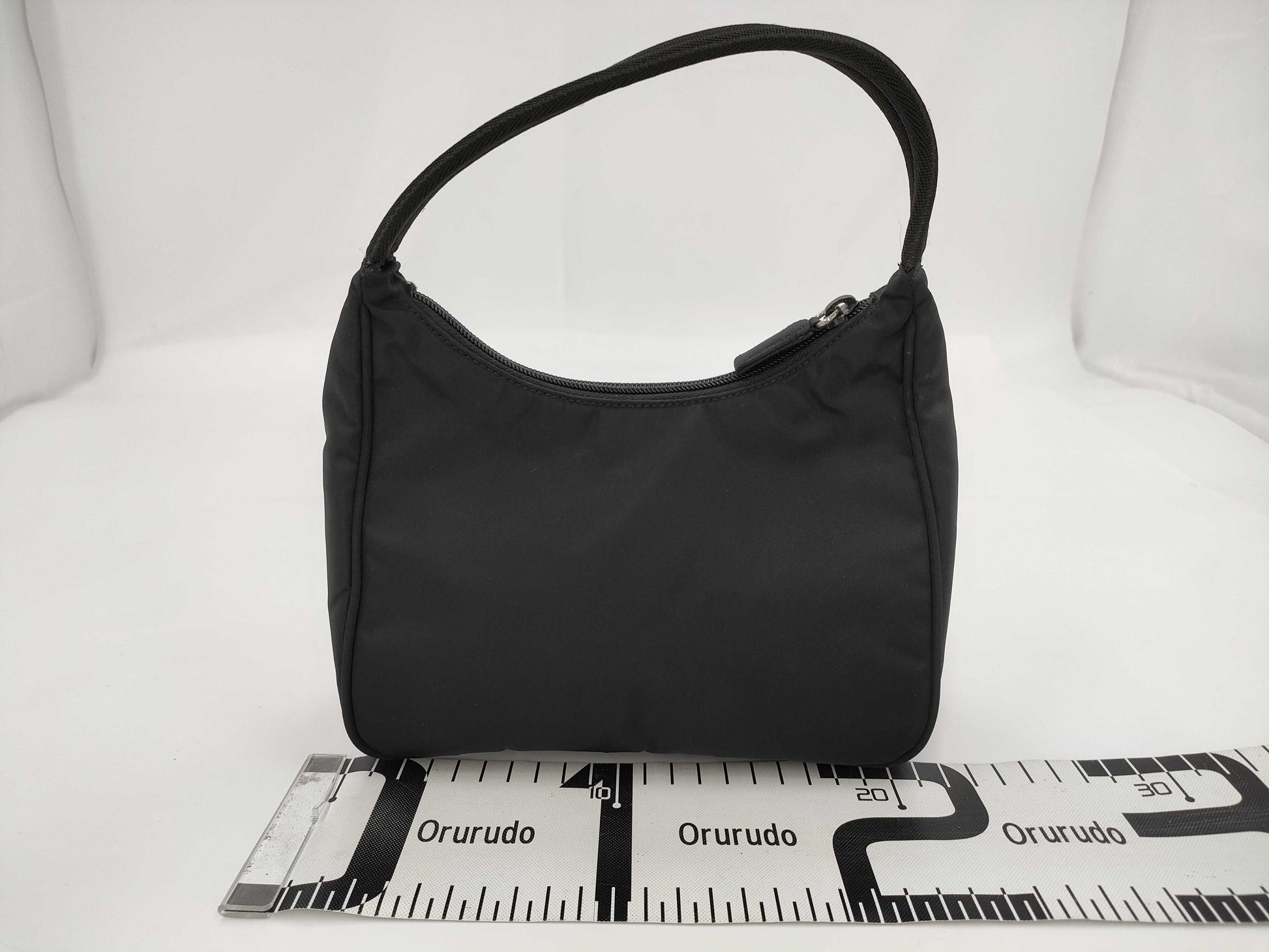 PRADA Mini Handbag Triangle Logo Accessory Pouch Black Nylon Bag