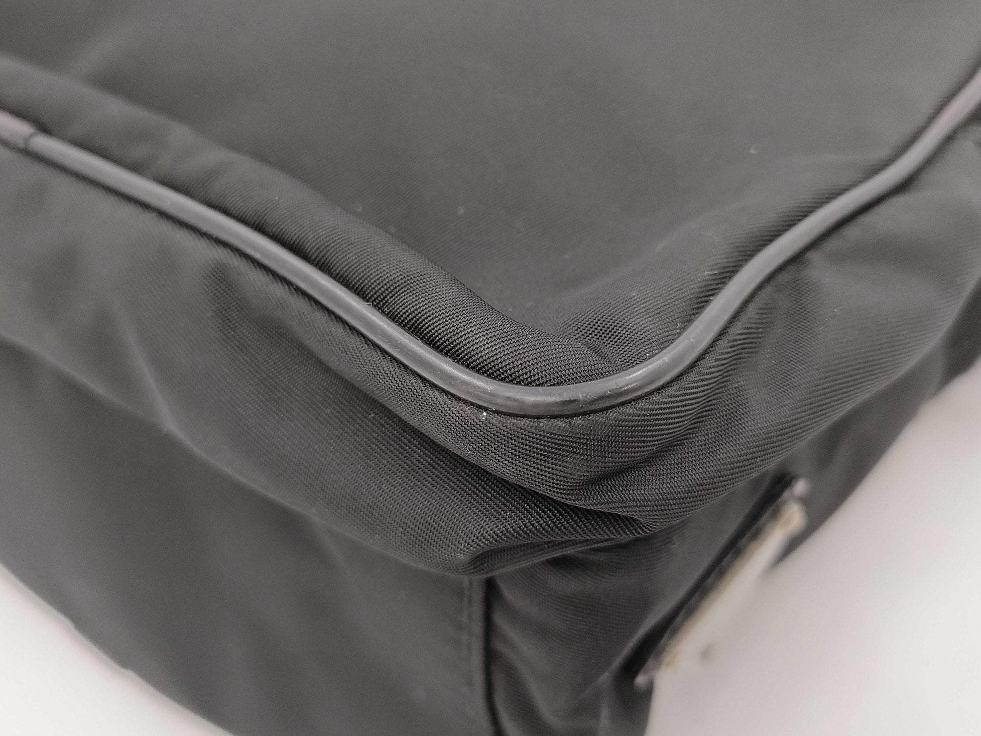 PRADA Nylon Triangle Logo Black Shoulder Bag