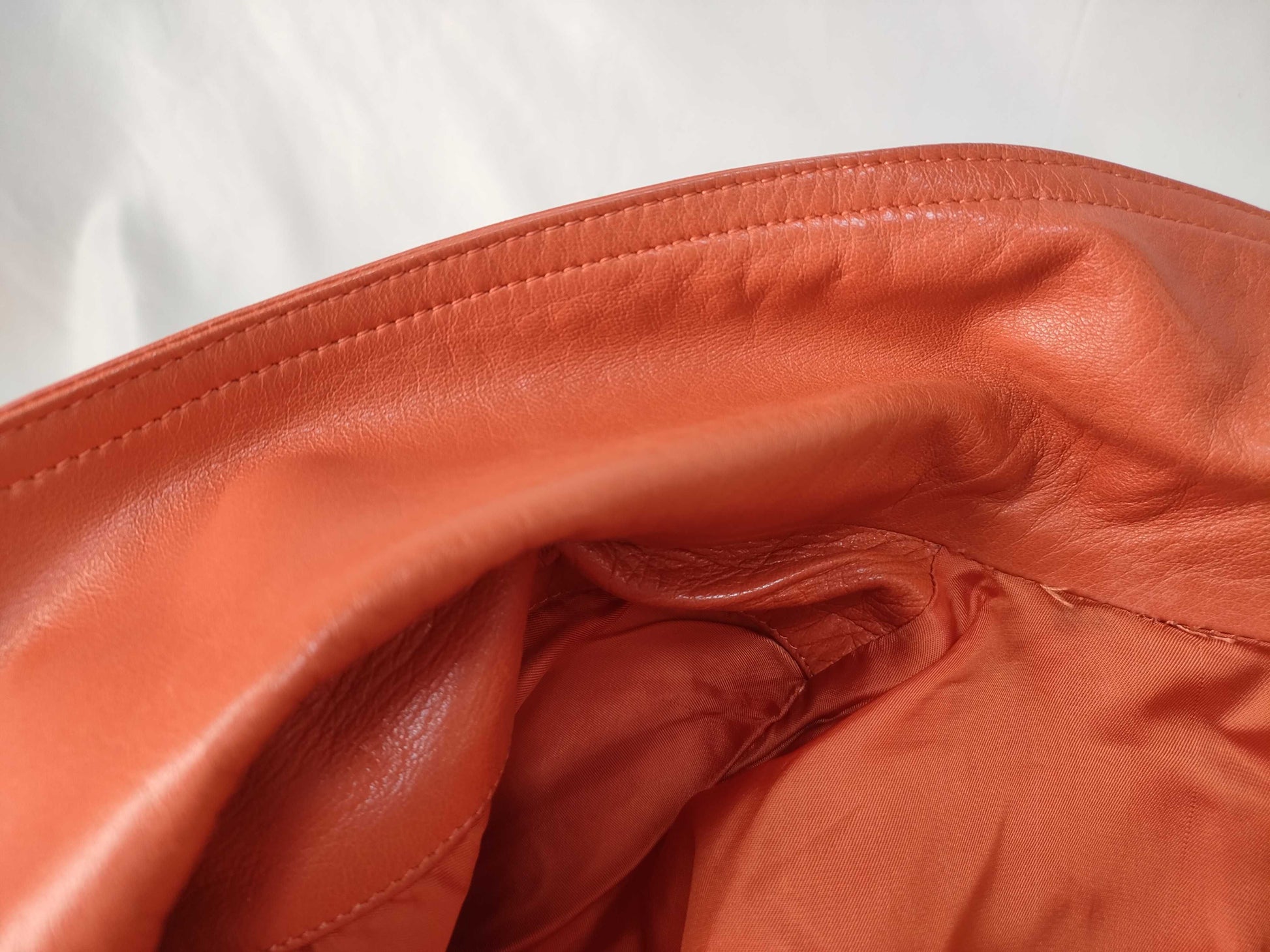 LOEWE Leather Jacket Orange Jacket