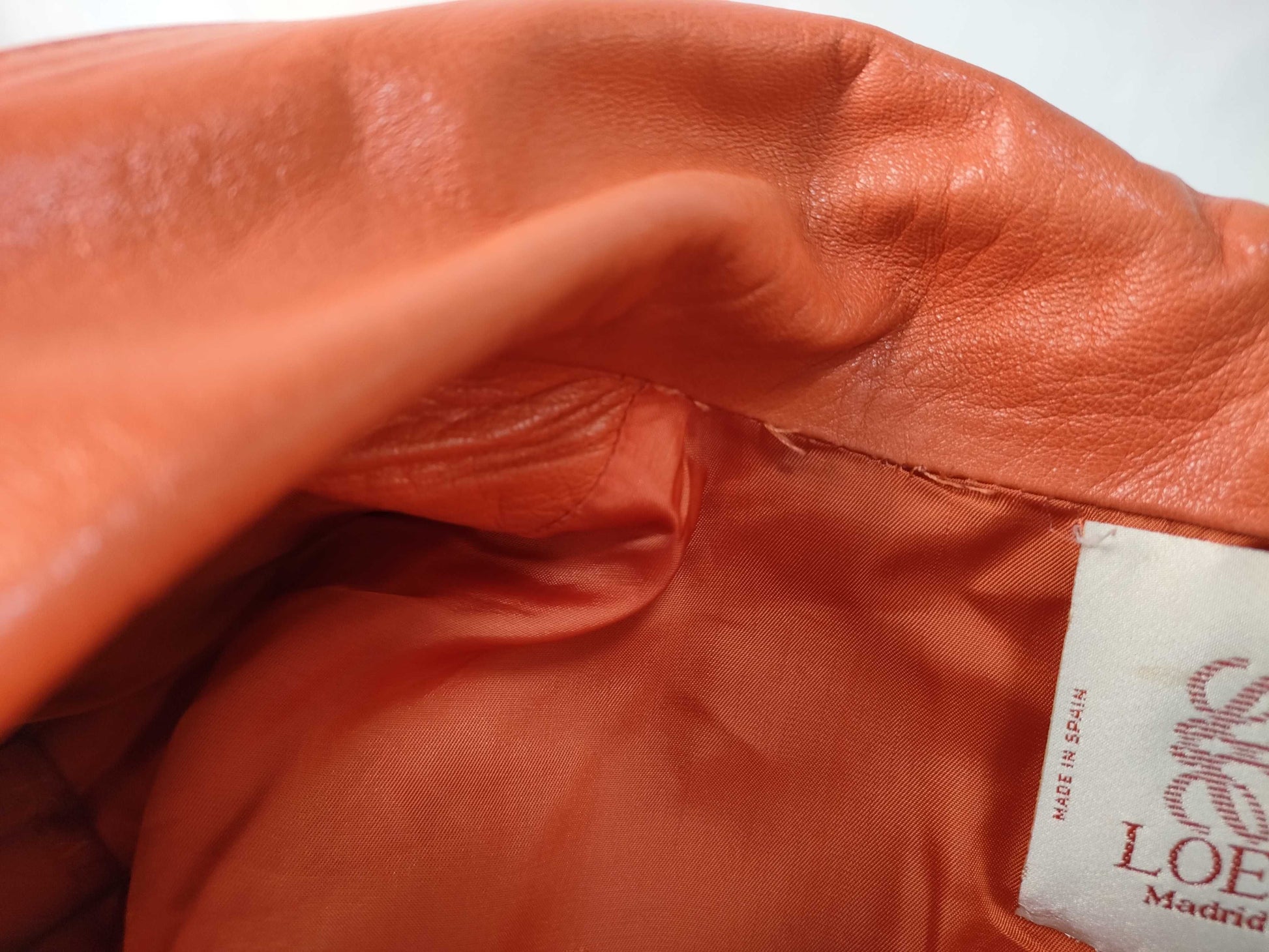LOEWE Leather Jacket Orange Jacket