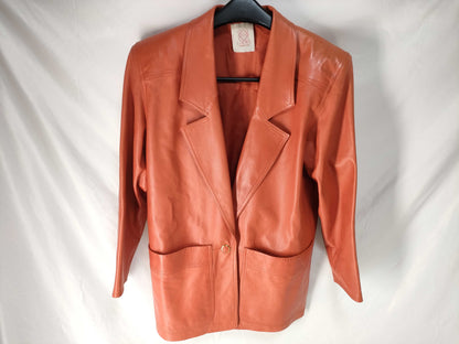 LOEWE Leather Jacket Orange Jacket