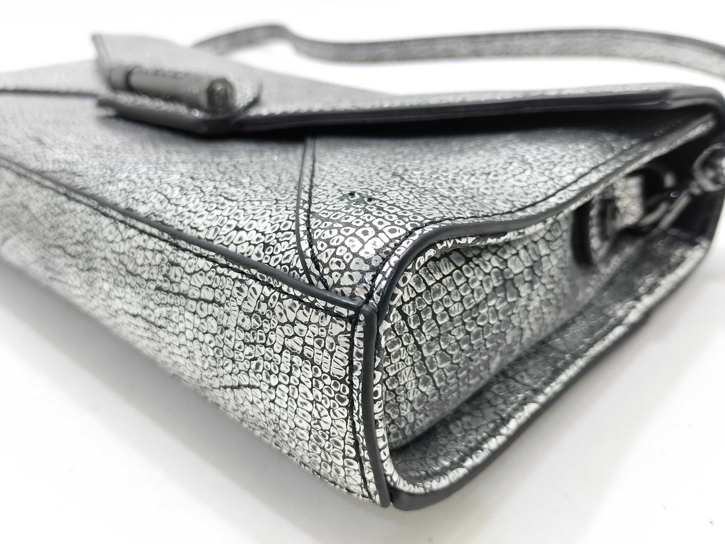 DIESEL Silver Handbag, Excellent Condition, Clutch Bag