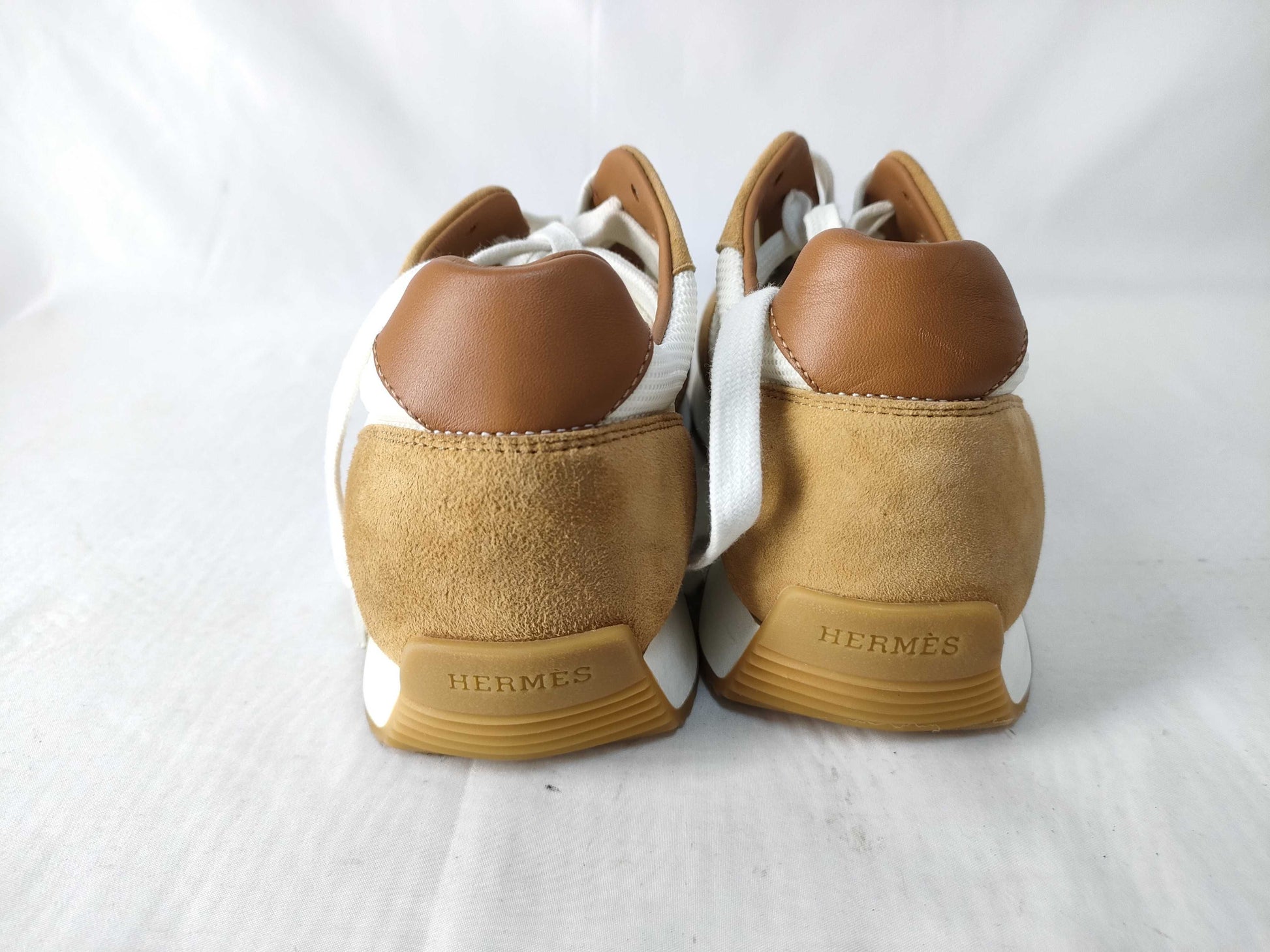 HERMES white-brown sneakers