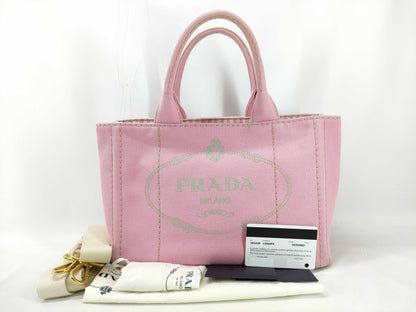 PRADA Canapa 2-way Pink Tote Bag 1BG439 with Warranty