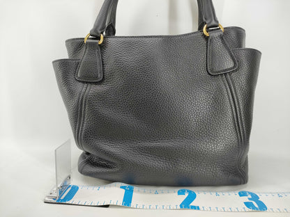 PRADA Vitello Dino 2-way black tote bag