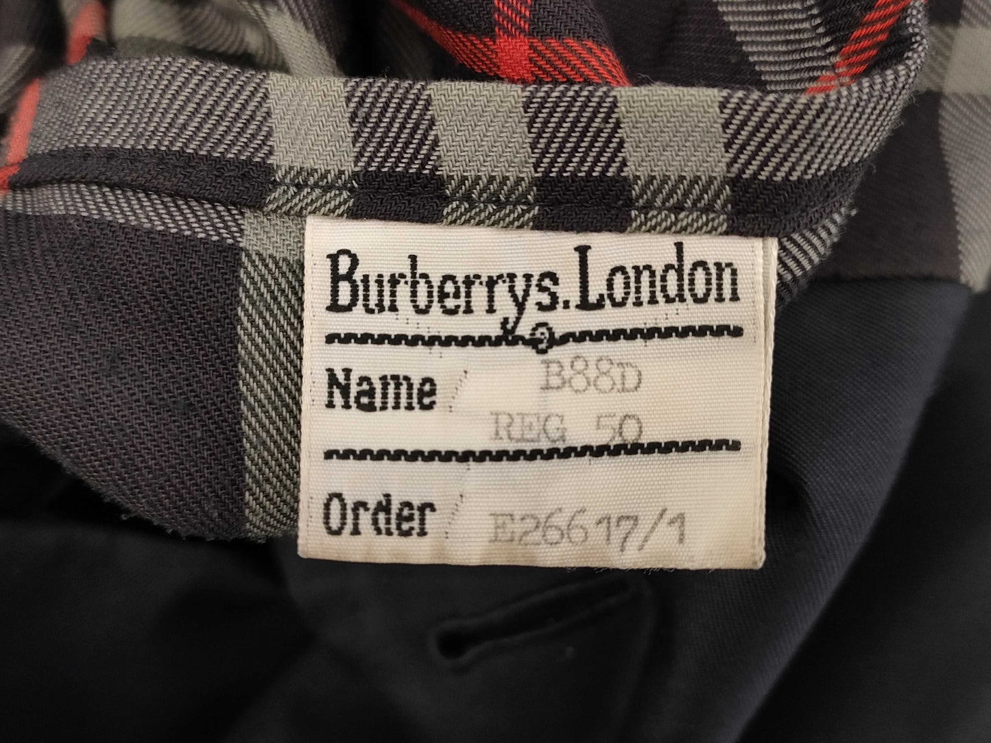 Burberrys BURBERRY Trench Coat Men's Belt 50 Navy Check Coat