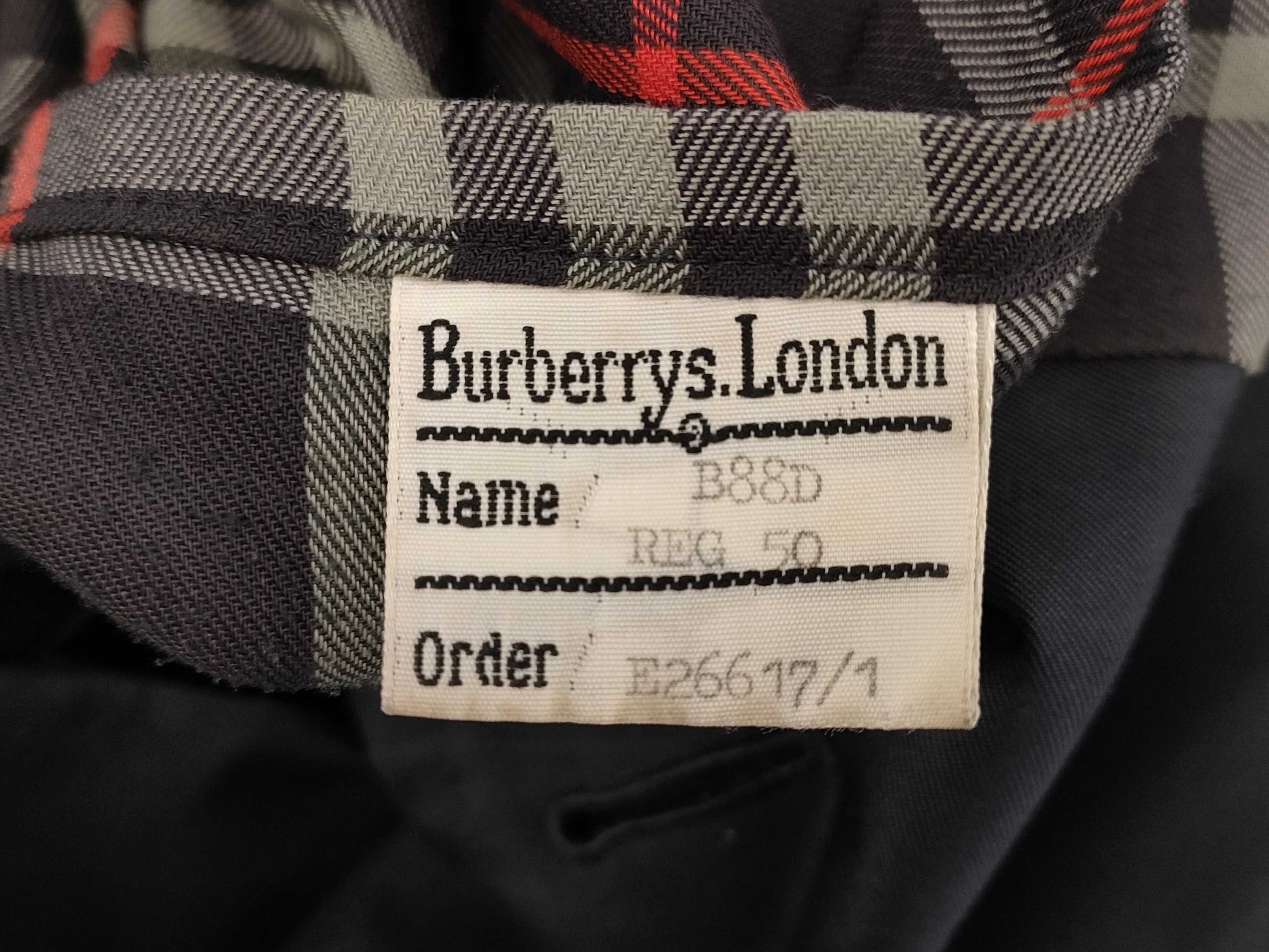 Burberrys BURBERRY Trench Coat Men's Belt 50 Navy Check Coat