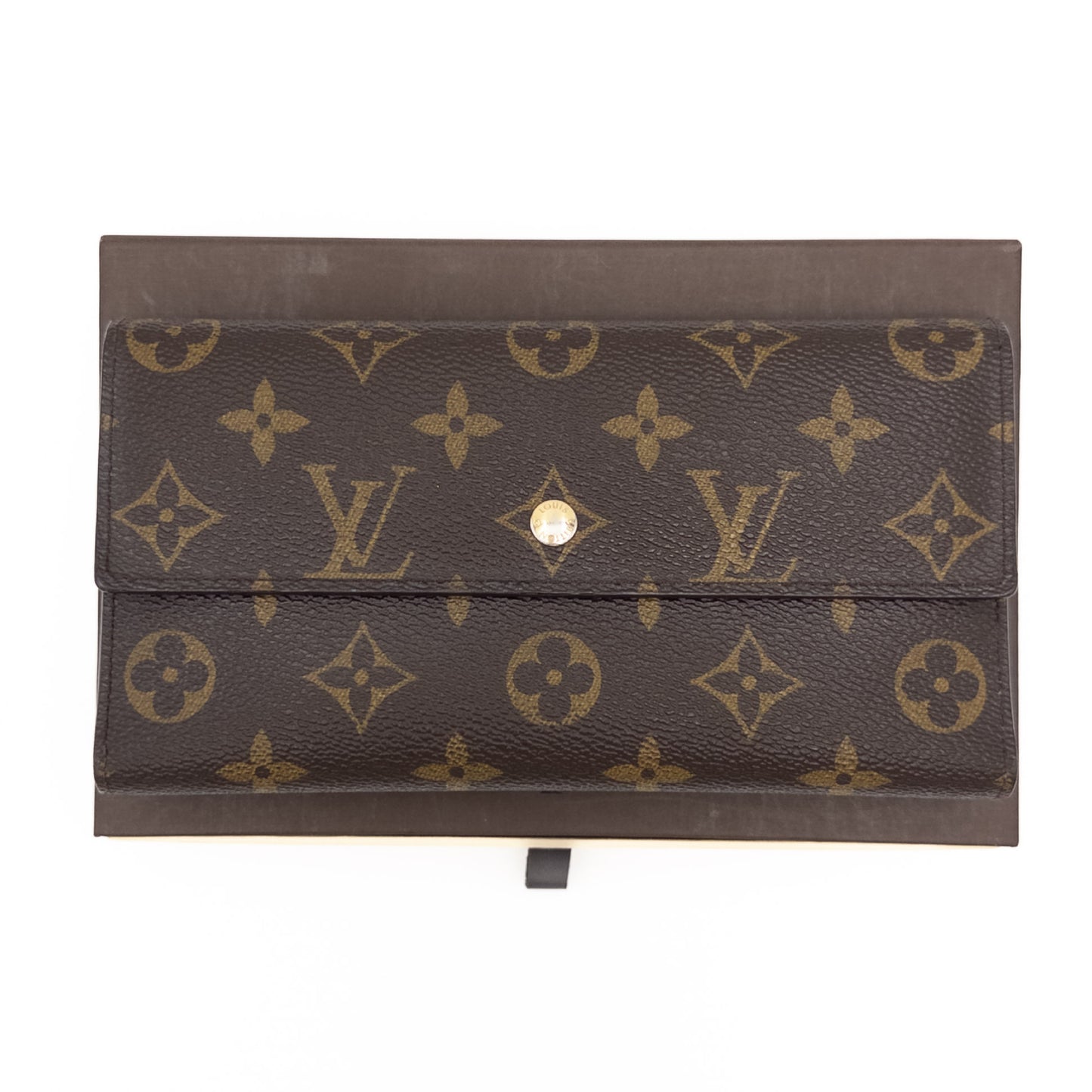 LOUIS VUITTON LOUIS VUITTON Vuitton Monogram Porte-Feuille International M61217 Wallet with Box