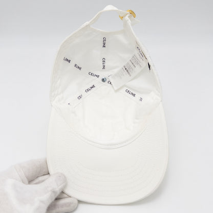 CELINE CELINE Triomphe 2AUT6969P Baseball Cap Canvas Cotton White S Size Other Accessories
