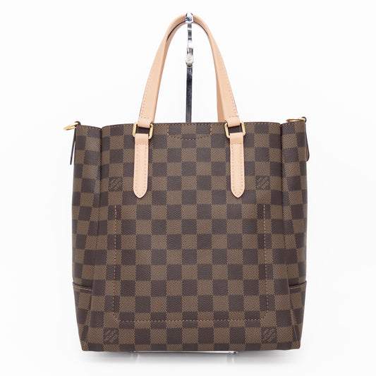 LOUIS VUITTON LOUIS VUITTON Vuitton Damier Belmont NV BB N60297 Pink Gold Hardware Canvas Handbag