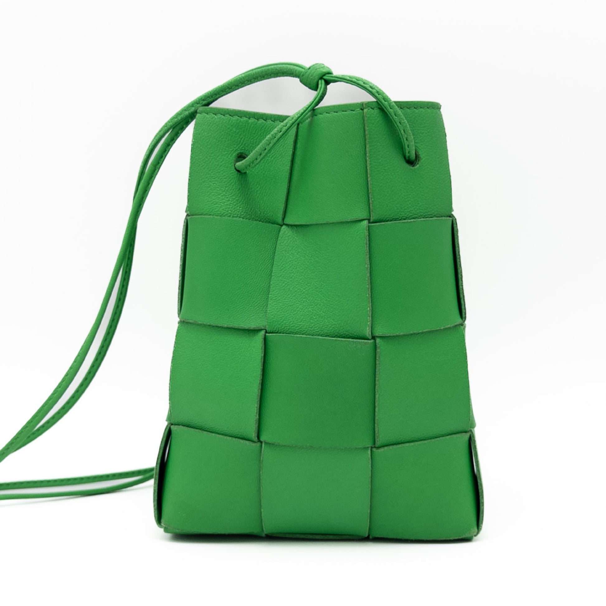 BOTTEGA VENETA BOTTGA VENETA Bottega Maxi Intrecciato Cassette Mini Crossbody Bag Leather Shoulder Bag Green Storage Bag Included Shoulder Bag