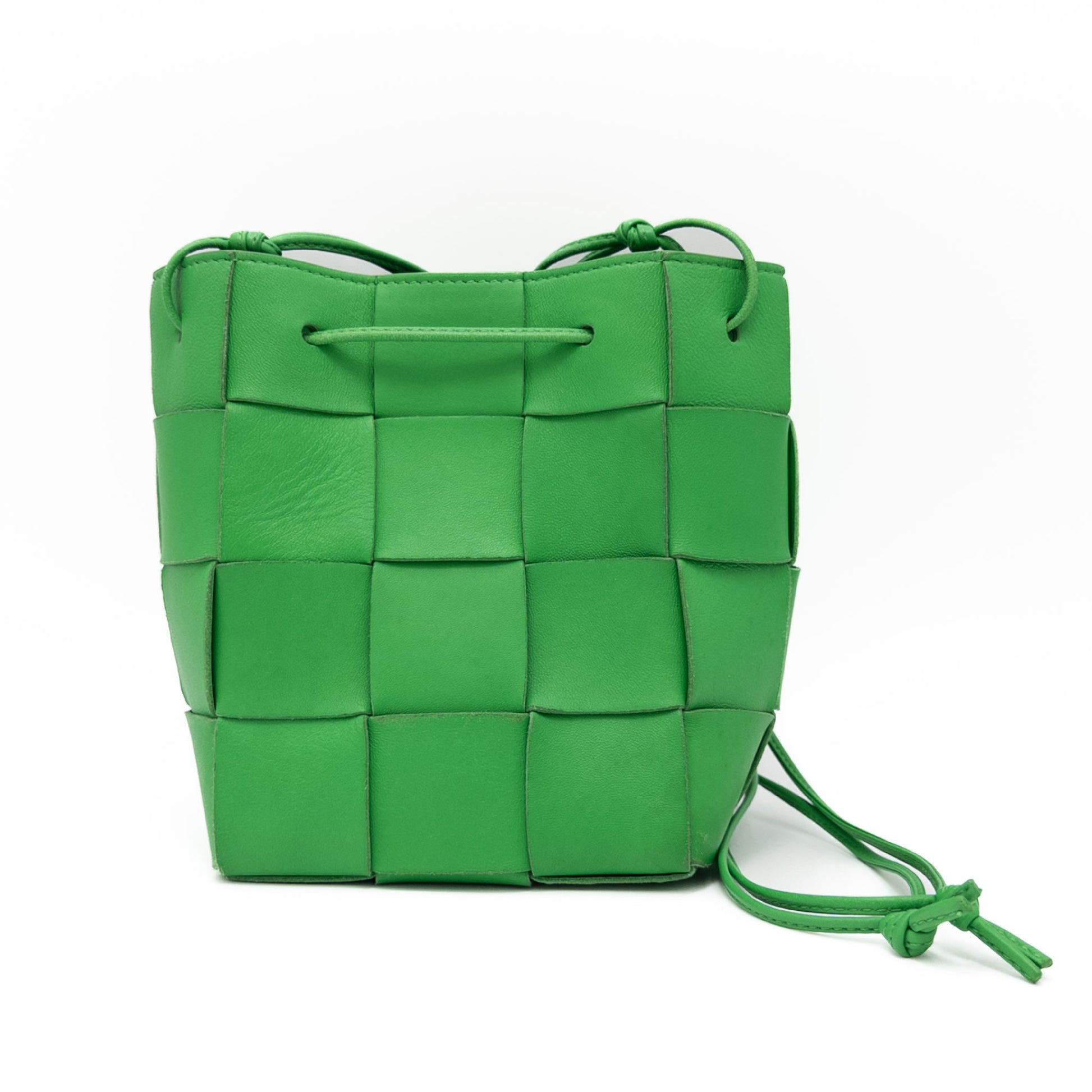 BOTTEGA VENETA BOTTGA VENETA Bottega Maxi Intrecciato Cassette Mini Crossbody Bag Leather Shoulder Bag Green Storage Bag Included Shoulder Bag