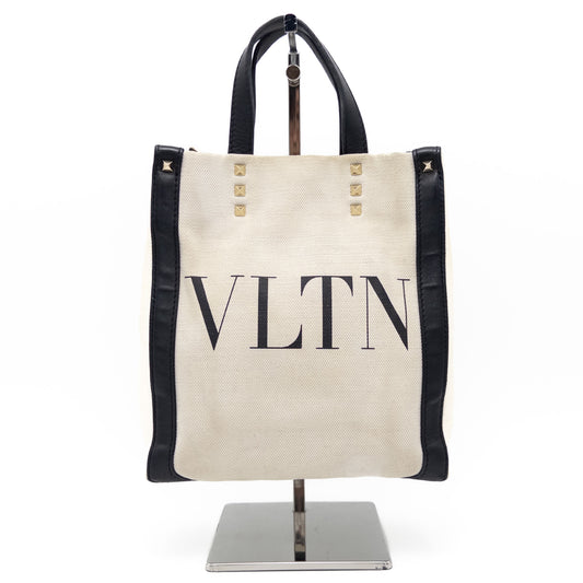 VALENTINO Valentino Galavani VLTN Canvas x Leather 2WAY Handbag with Strap