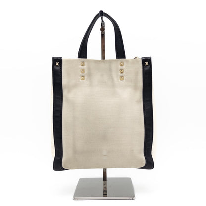 VALENTINO Valentino Galavani VLTN Canvas x Leather 2WAY Handbag with Strap