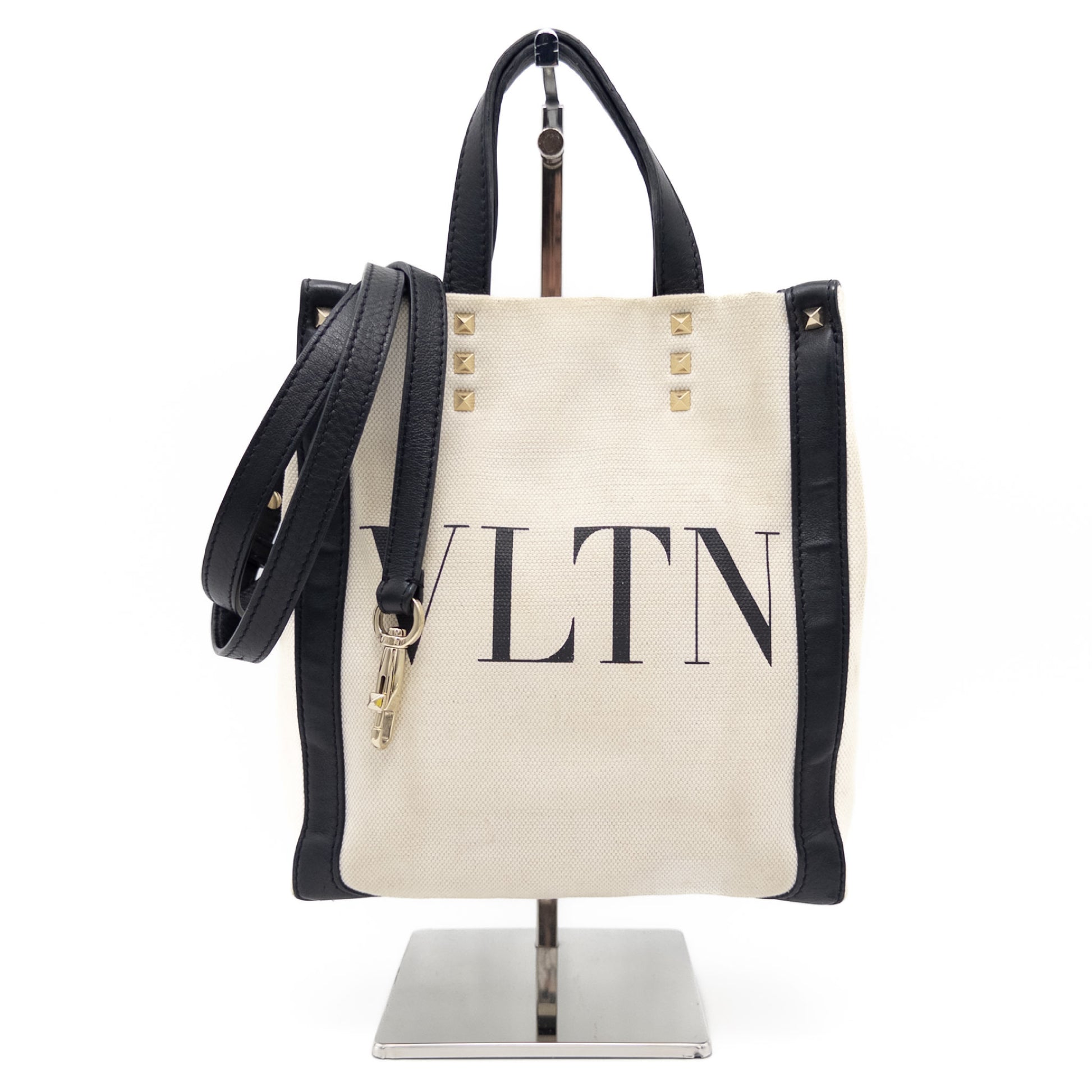 VALENTINO Valentino Galavani VLTN Canvas x Leather 2WAY Handbag with Strap