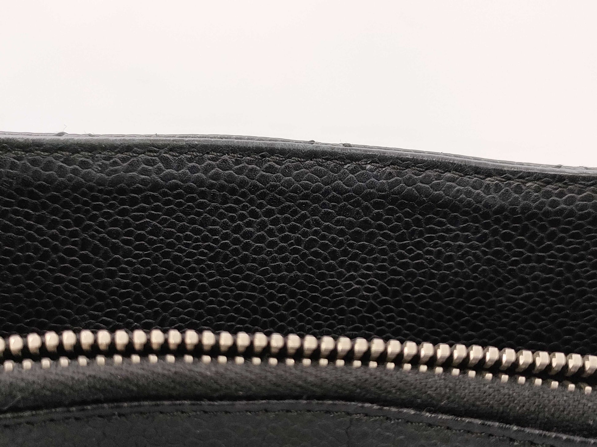 CHANEL GST Caviar Skin Black Gold Hardware Chain Tote Bag