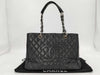 CHANEL GST Caviar Skin Black Gold Hardware Chain Tote Bag