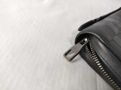 LOUIS VUITTON Damier Infini Zippy XL Wallet, 2019, Matte Silver Hardware, CA3129