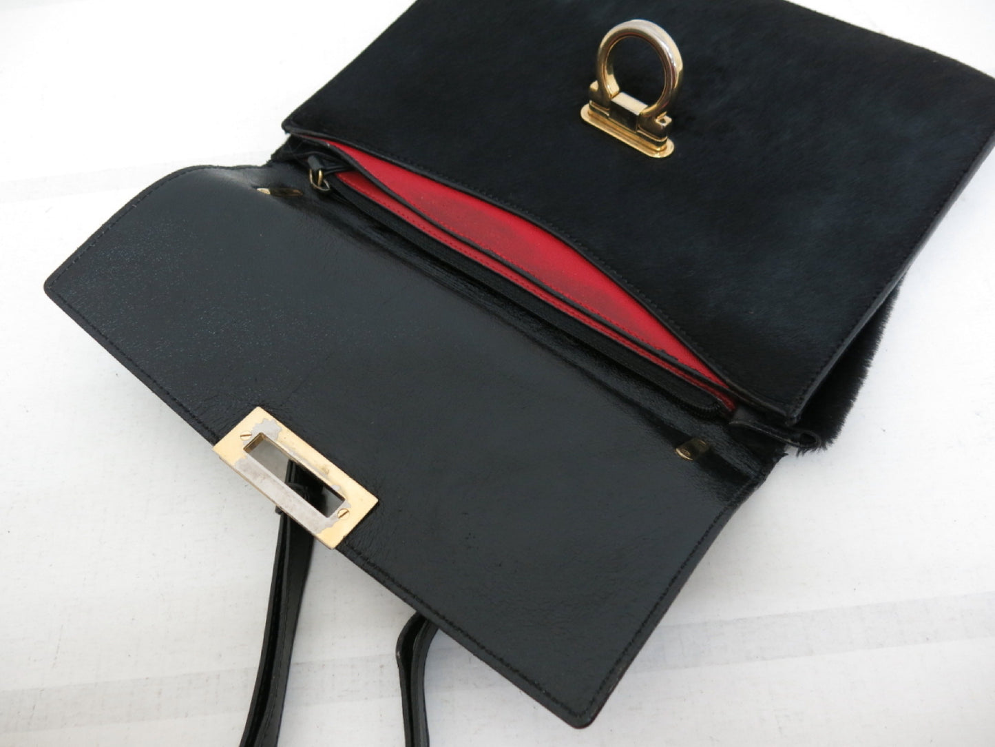 Salvatore Ferragamo 3-piece Gancini calfskin and ponytail shoulder bag, 2-way bag