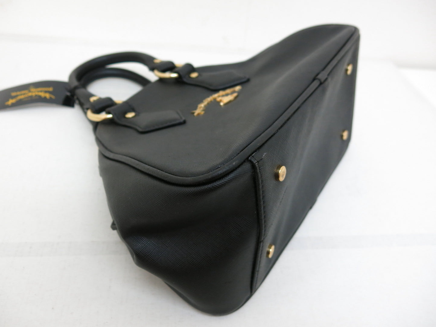 Vivienne Westwood Leather Hand Clutch Tote Bag Black 3-Piece Bag Set