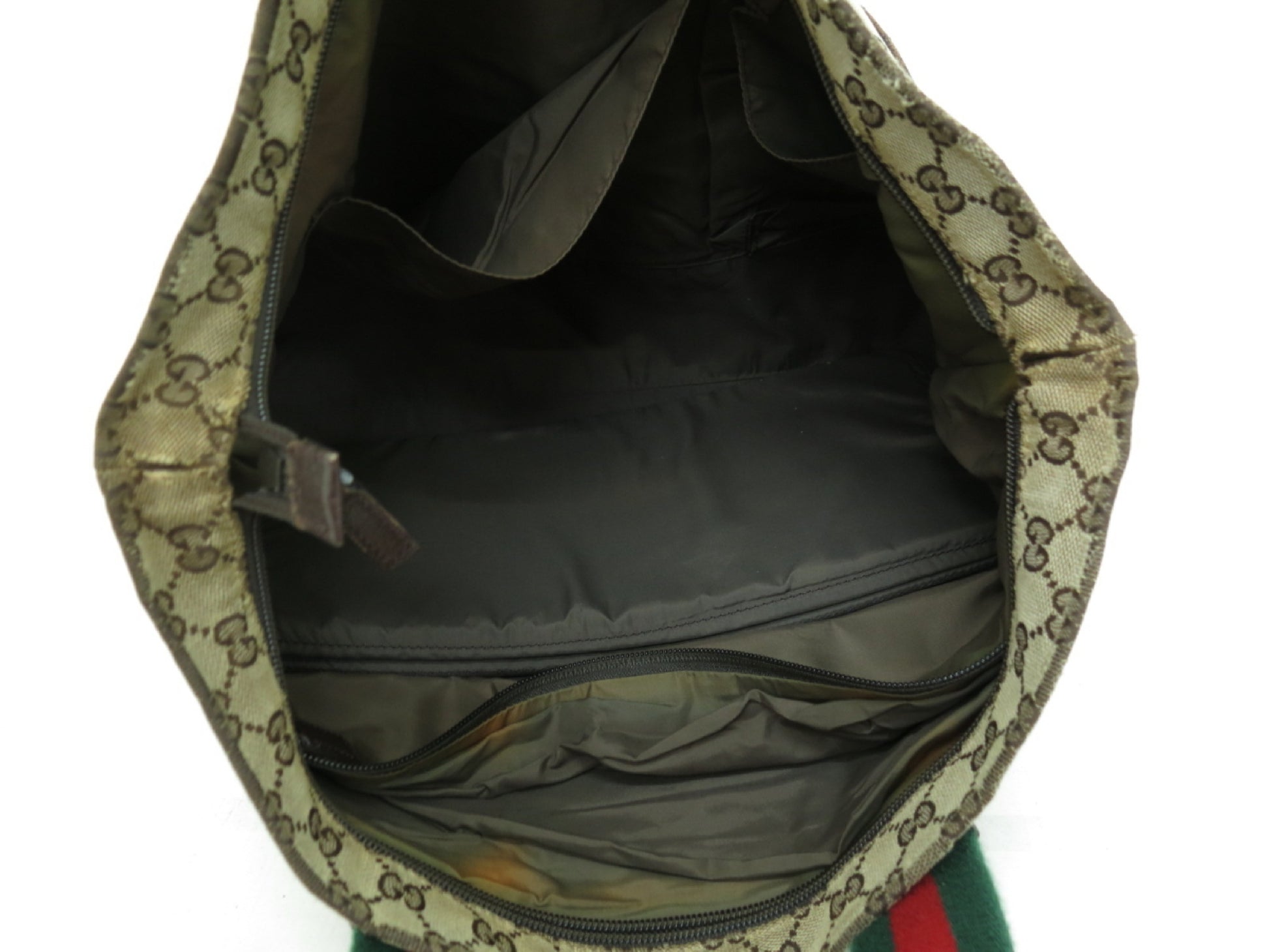 GUCCI GG Canvas Sherry Calfskin Tote Shoulder Bag, 3-Piece Mountain Bag