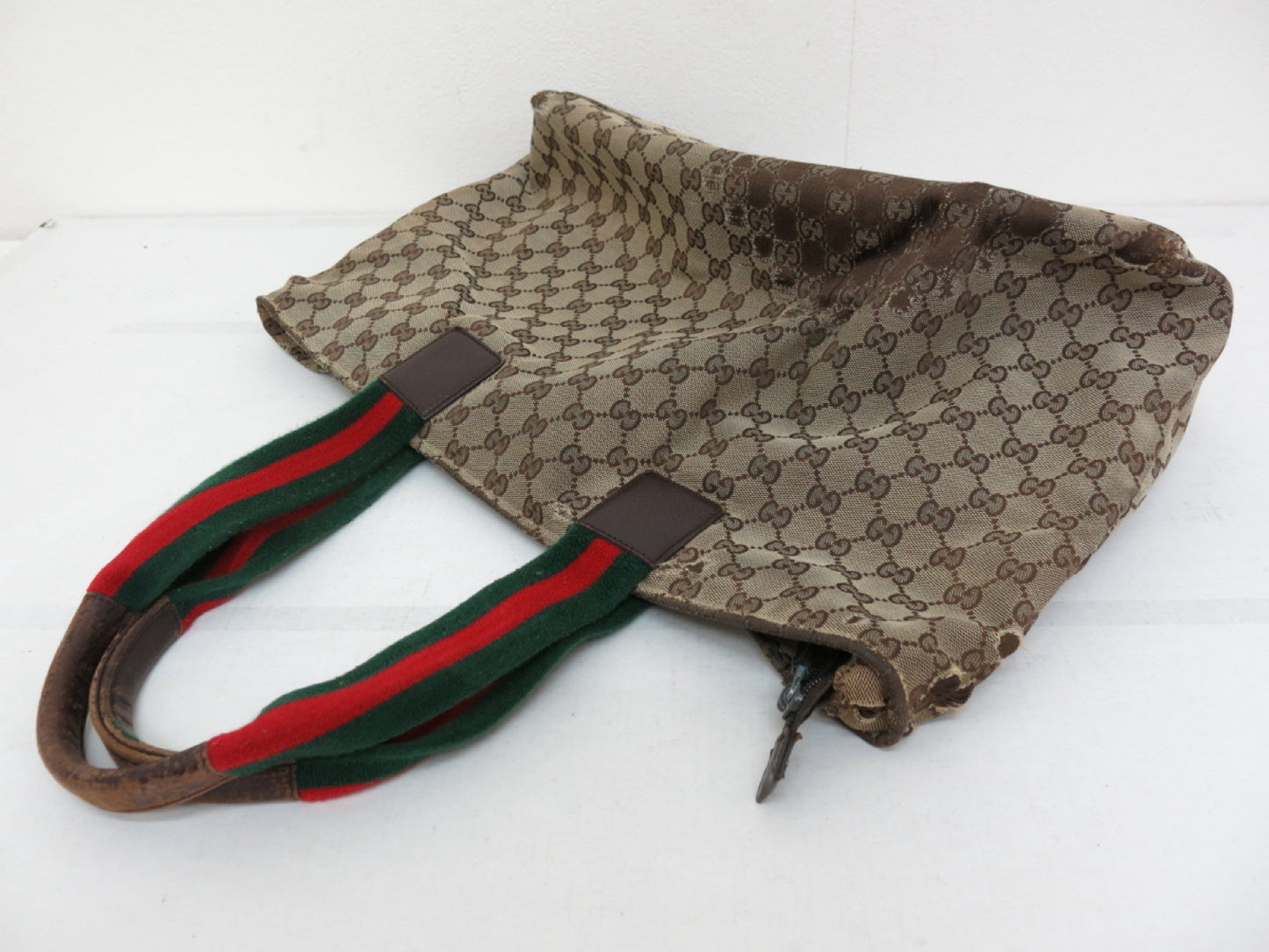 GUCCI GG Canvas Sherry Calfskin Tote Shoulder Bag, 3-Piece Mountain Bag