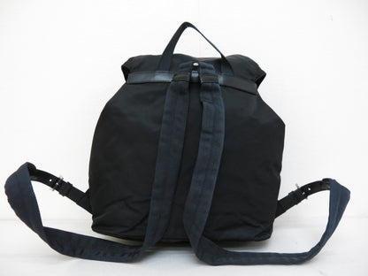 PRADA Prada Triangle Logo Plate Calfskin Nylon Backpack