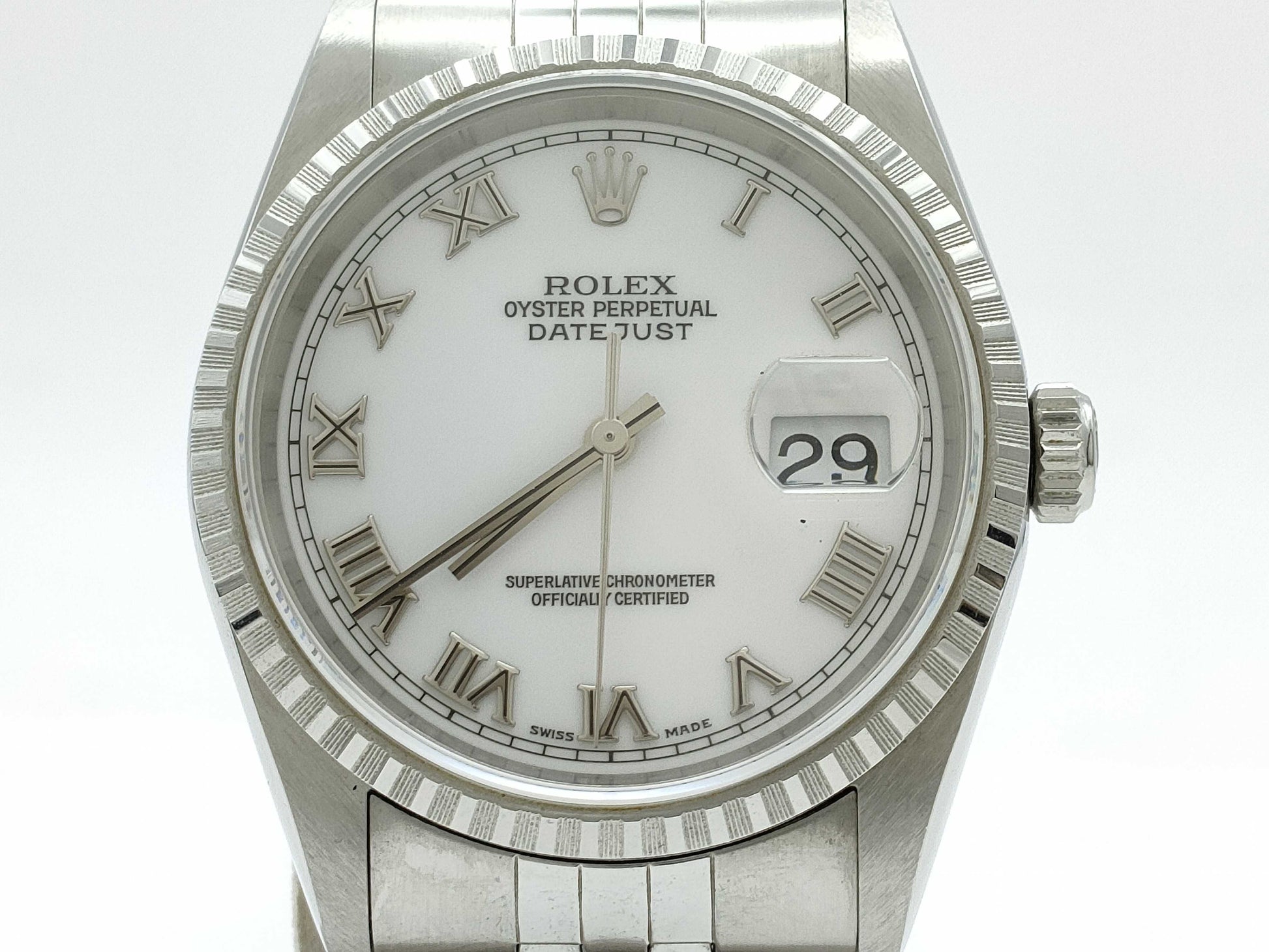 ROLEX 16220 U916164 White Roman Jubilee Breath Men's Watch