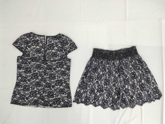 CHANEL Camellia Lace Floral Print Short Sleeve Set Size 38 Other Apparel