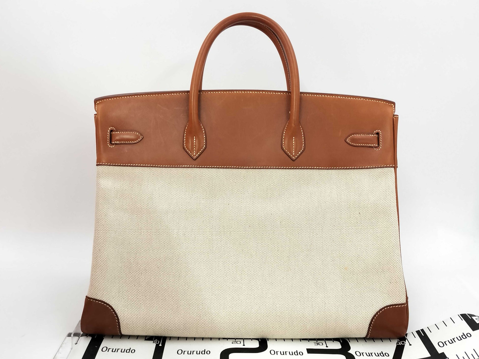 HERMES Birkin 40 Natural Ash/Valenia GP Hardware Handbag
