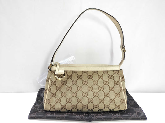 GUCCI GG Canvas Gucci Shoulder GG Campus Brown Handbag